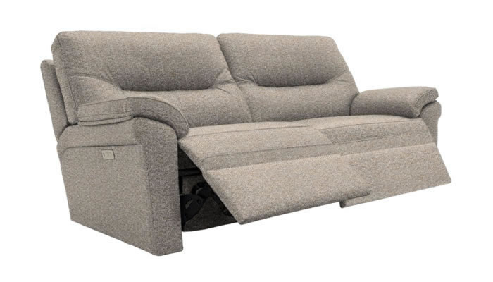 G Plan Seattle Fabric 3 Seater Power Double Recliner with Headrest and Lumbar Support