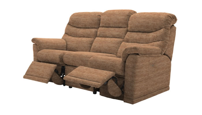 G Plan Malvern Fabric 3 Seater Sofa 3 Cushions Manual Double Recliner