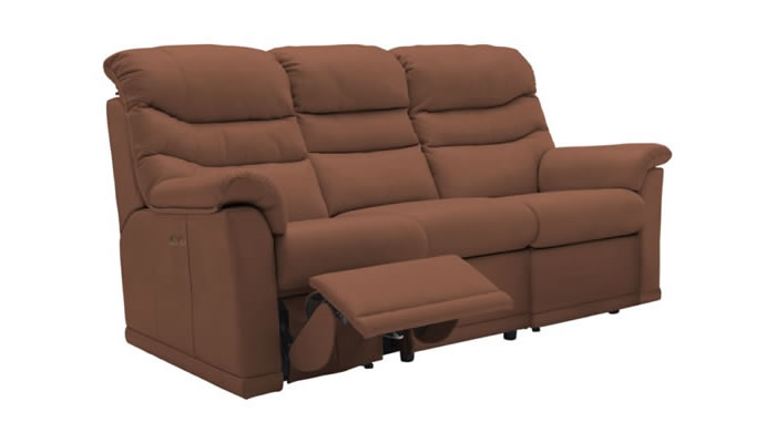 G Plan Malvern Leather 3 Seater Sofa 3 Cushion Manual Single Recliner