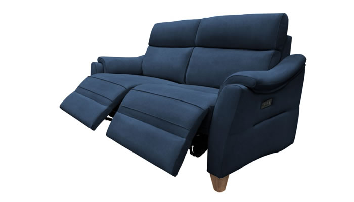 G Plan Hurst Fabric Large Sofa Manual Double Recliner