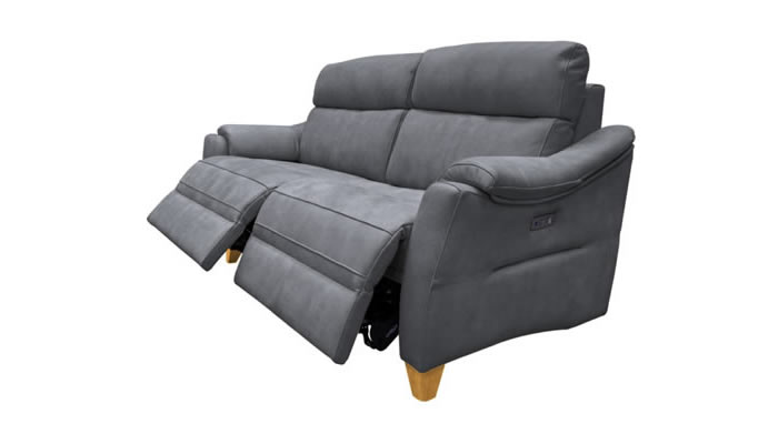 G Plan Hurst Leather Large Sofa Manual Double Recliner