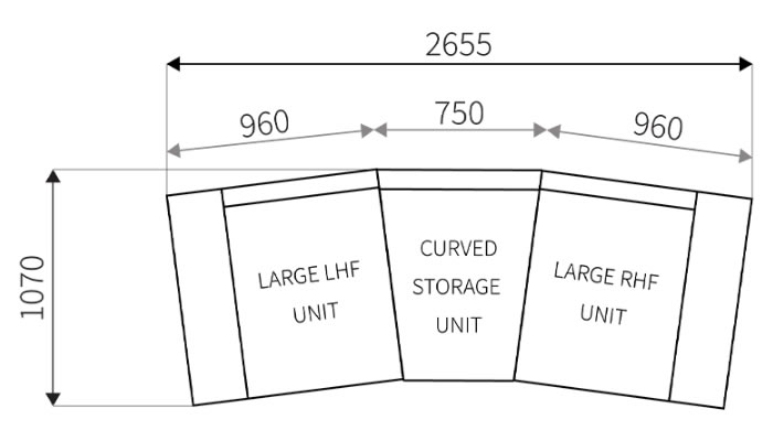 G Plan Hurst Leather Armless Curved Storage Unit