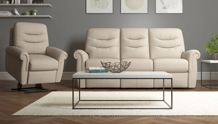G Plan Holmes Leather 3 Seater Sofa