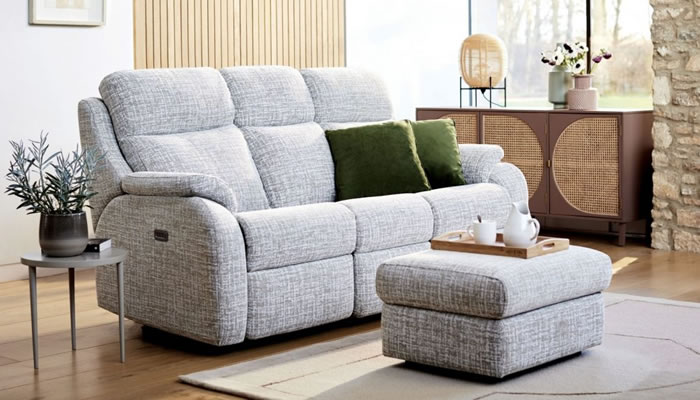 G Plan Kingsbury Fabric 3 Seater Manual DBL Recliner