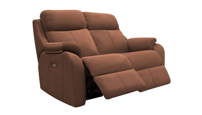 G Plan Kingsbury Leather 2 Seater Sofa Power Double Recliner Headrest Lumbar USB