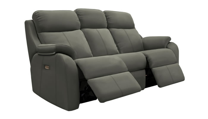 G Plan Kingsbury Leather 3 Seater Sofa Power Double Recliner Headrest Lumbar USB