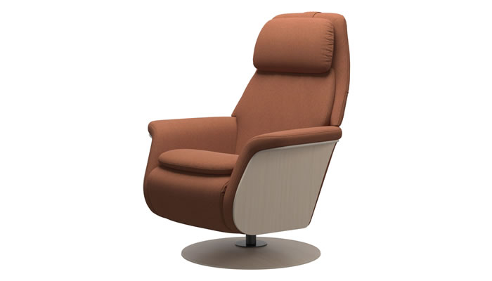 Stressless Sam Fabric Disc Base Wood Arms
