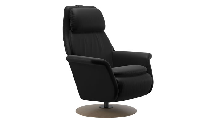 Stressless Sam Leather Disc Base Upholstered Arms