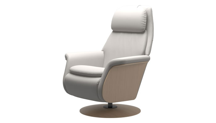 Stressless Sam Leather Disc Base Wood Arms