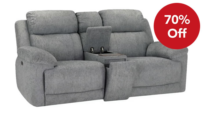 Somerset 2.5 Seater Double Recliner in Grey Sale