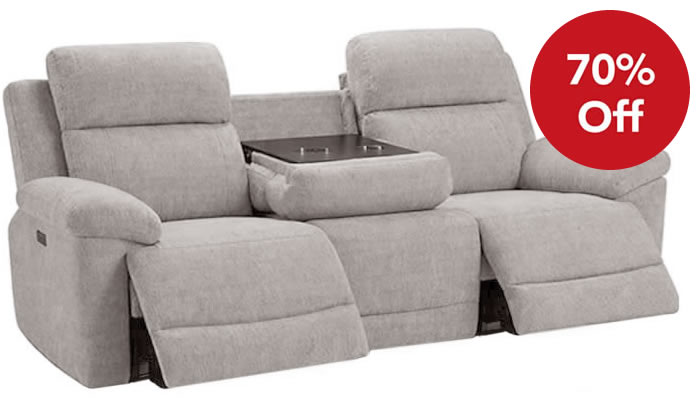 Somerset 3 Seater Double Recliner in Cream Sale