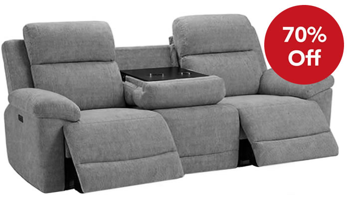 Somerset 3 Seater Double Recliner in Grey Sale