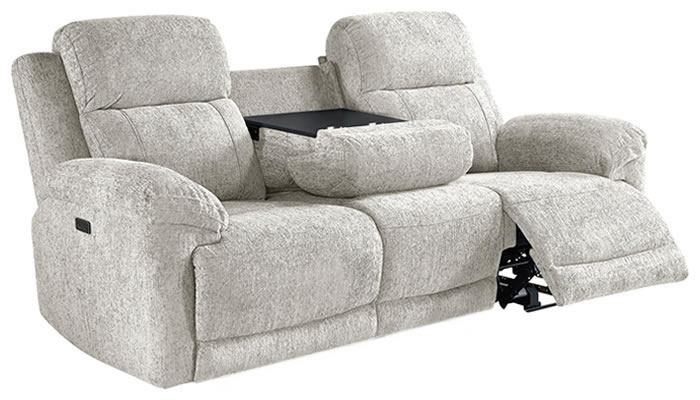 3 Somerset 3 Seater Power Recliner with Table in Cream
