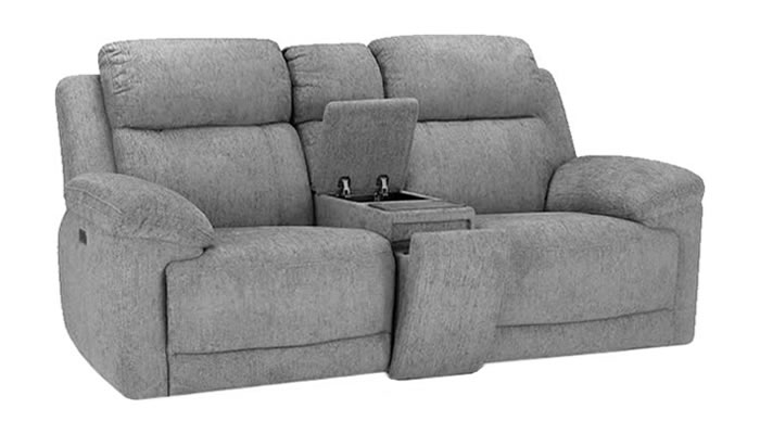 4 Somerset 2 Seater Power Recliner with Storage in Grey